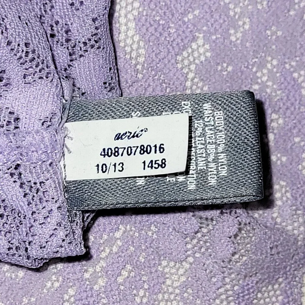 NWOT Women's Aerie Purple Lace Thong Size M Sexy - Picture 5 of 7